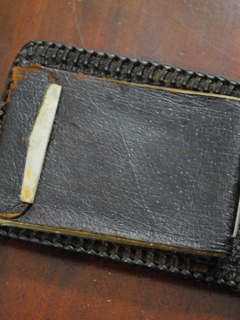 Vintage Handmade Men's Tooled Embossed Leather Bifold Wallet Western Monogrammed